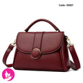 Chic PU mini handbag with gold chain strap, stylish and portable purse, front view.