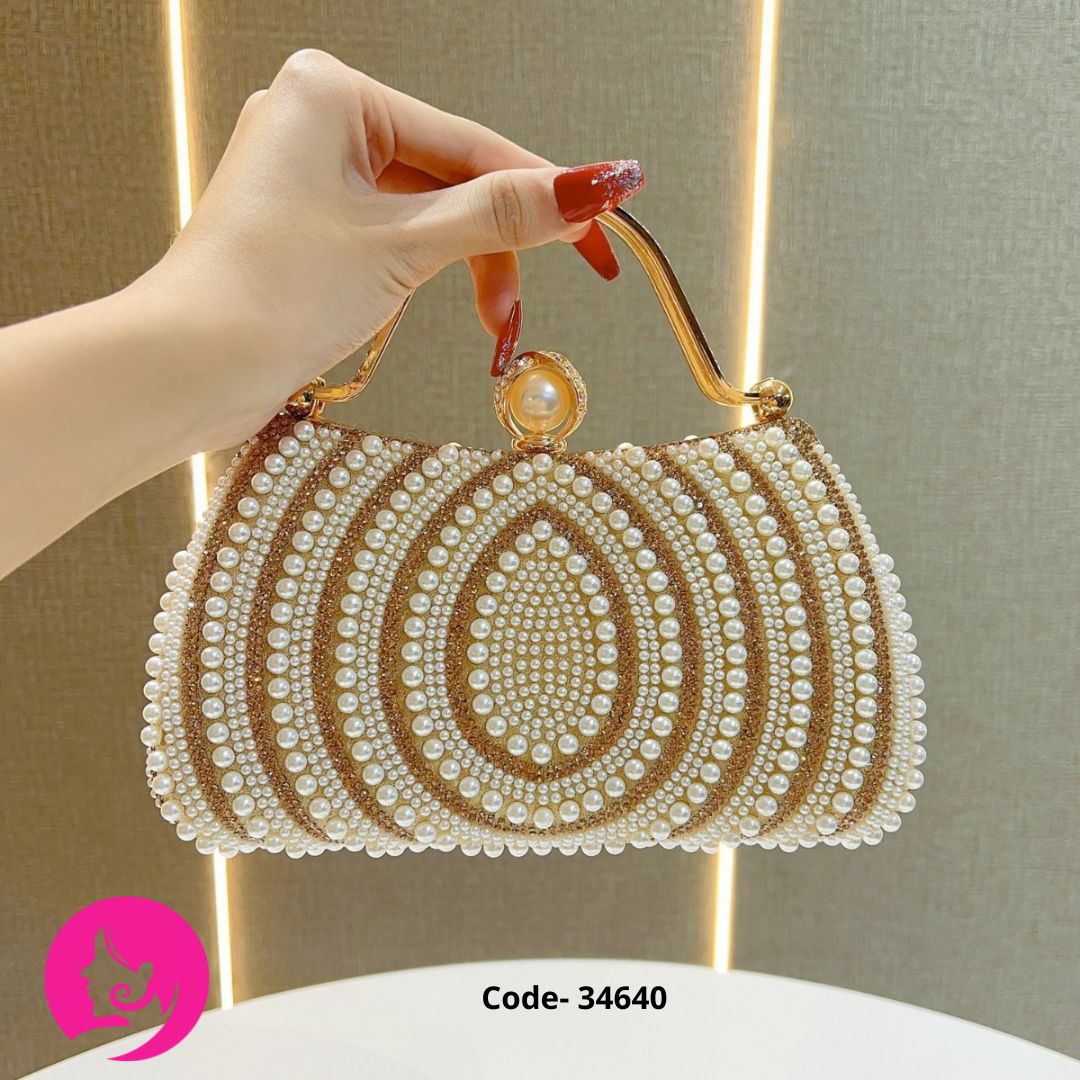 Luxury Pearl Diamond Evening Bag for Women