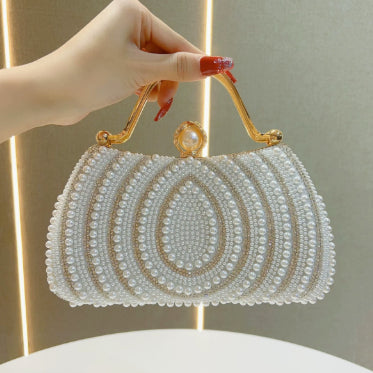 Luxury Pearl Diamond Evening Bag for Women