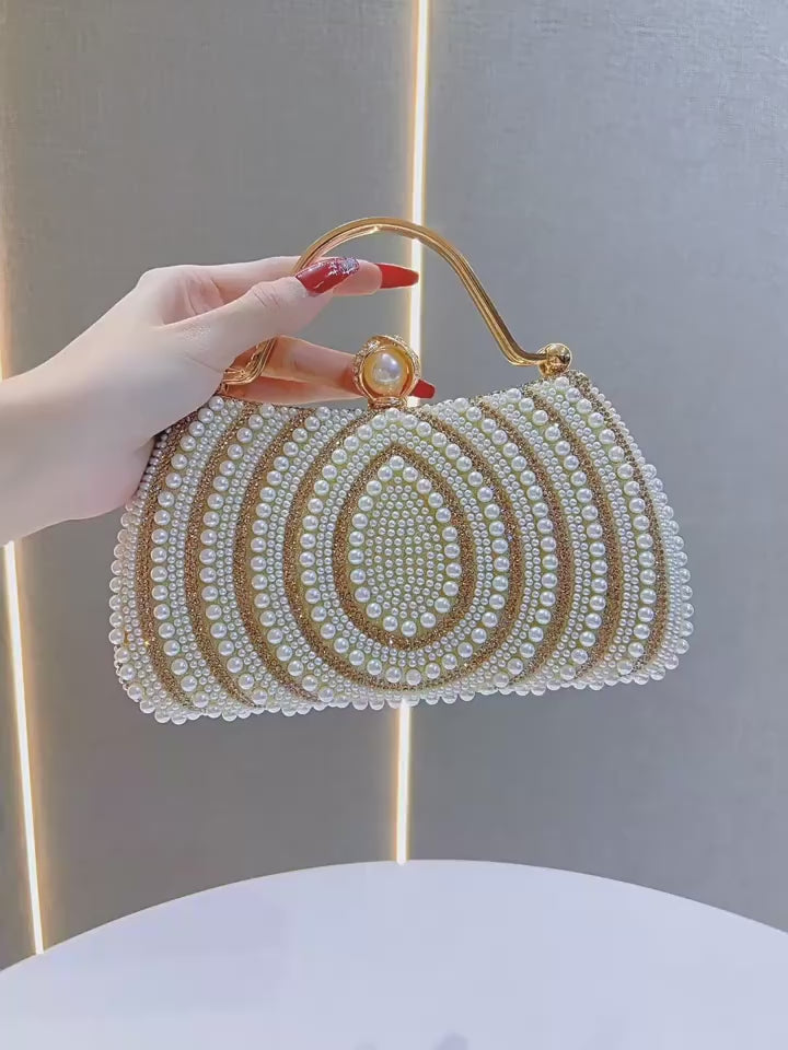 Luxury Pearl Diamond Evening Bag for Women