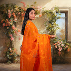 বাসন্তী রঙের পিওর কটন শাড়ি