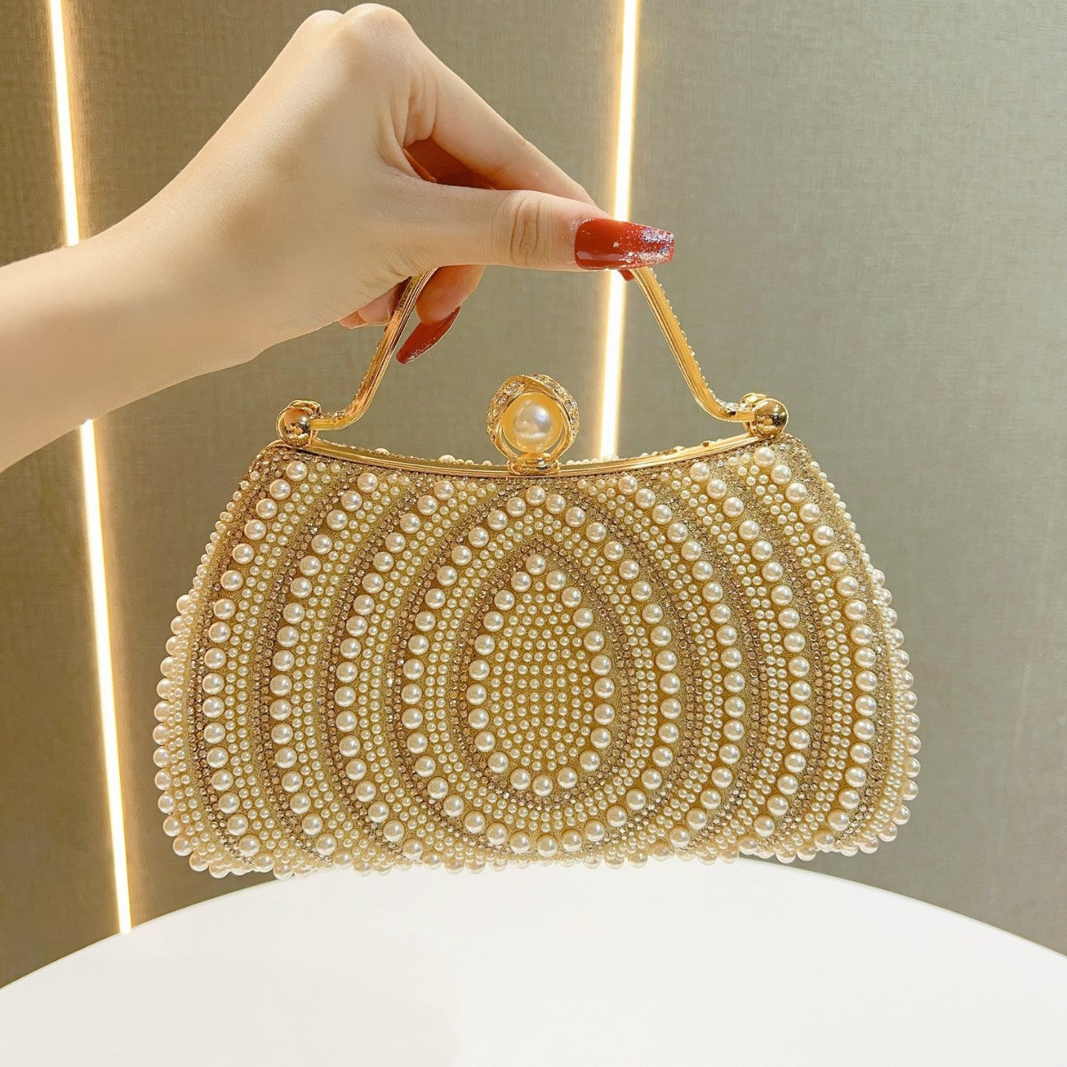 Luxury Pearl Diamond Evening Bag for Women