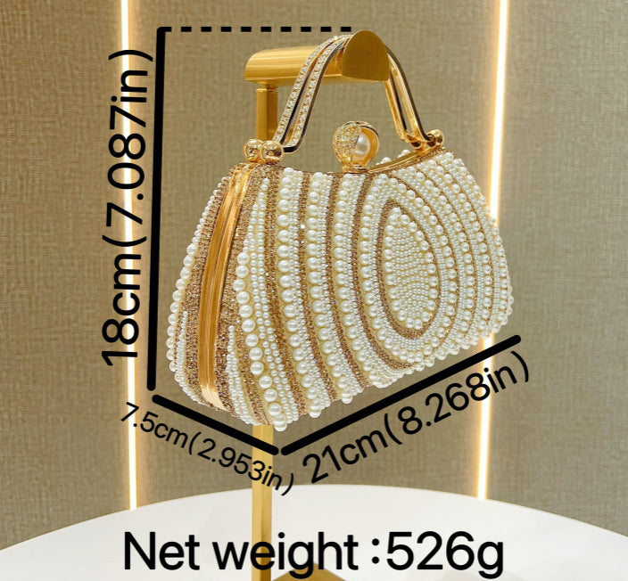Luxury Pearl Diamond Evening Bag for Women